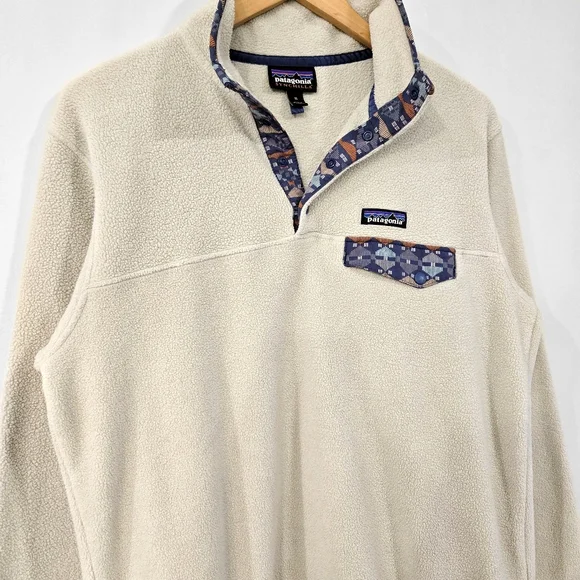 PATAGONIA Cream Lightweight Synchilla Snap-T Pullover Sweater - Picture 4 of 11